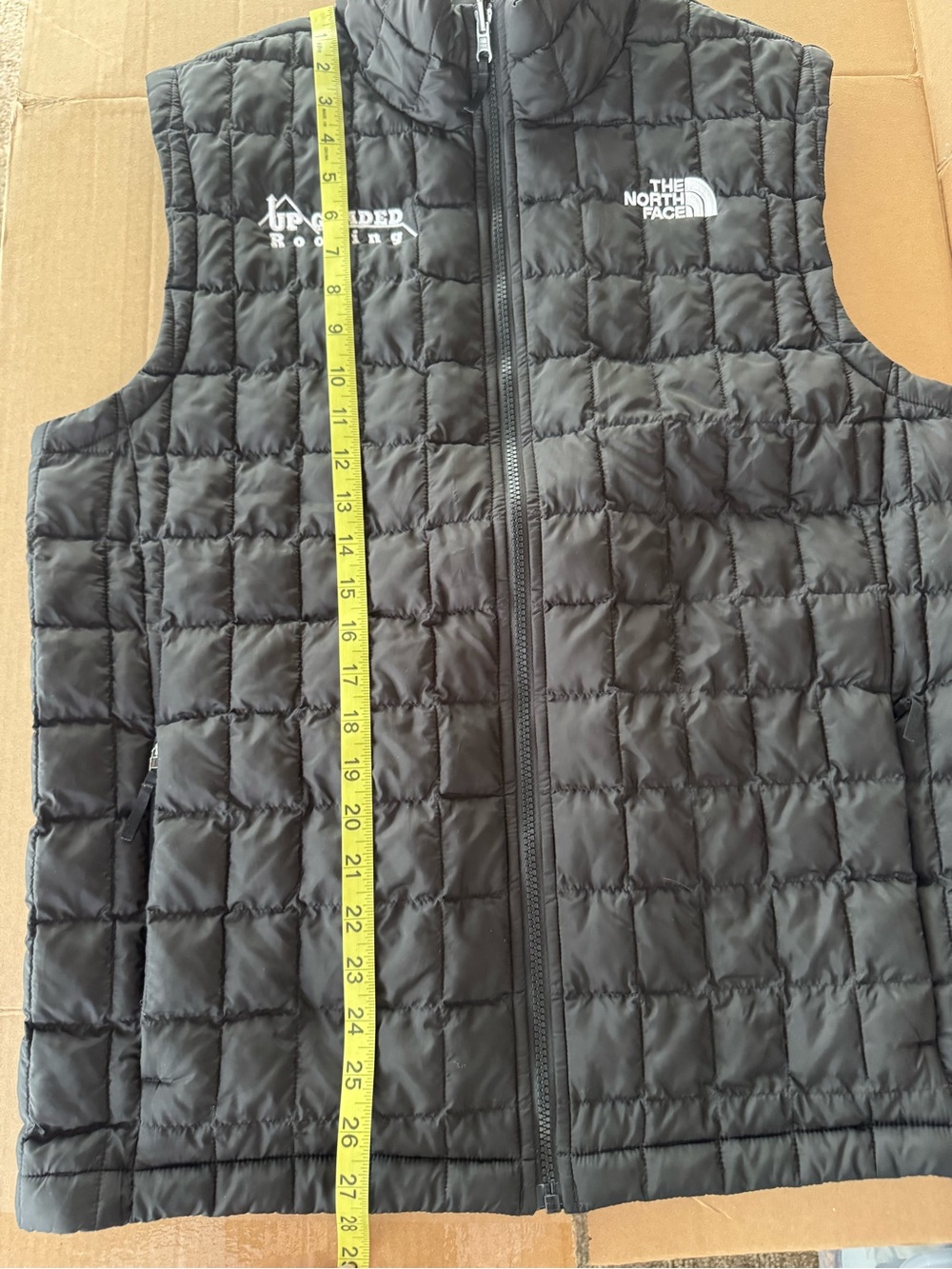 The North Face Men’s M ThermoBall Eco Vest Full Zip Puffer Black Logo - Picture 10 of 15